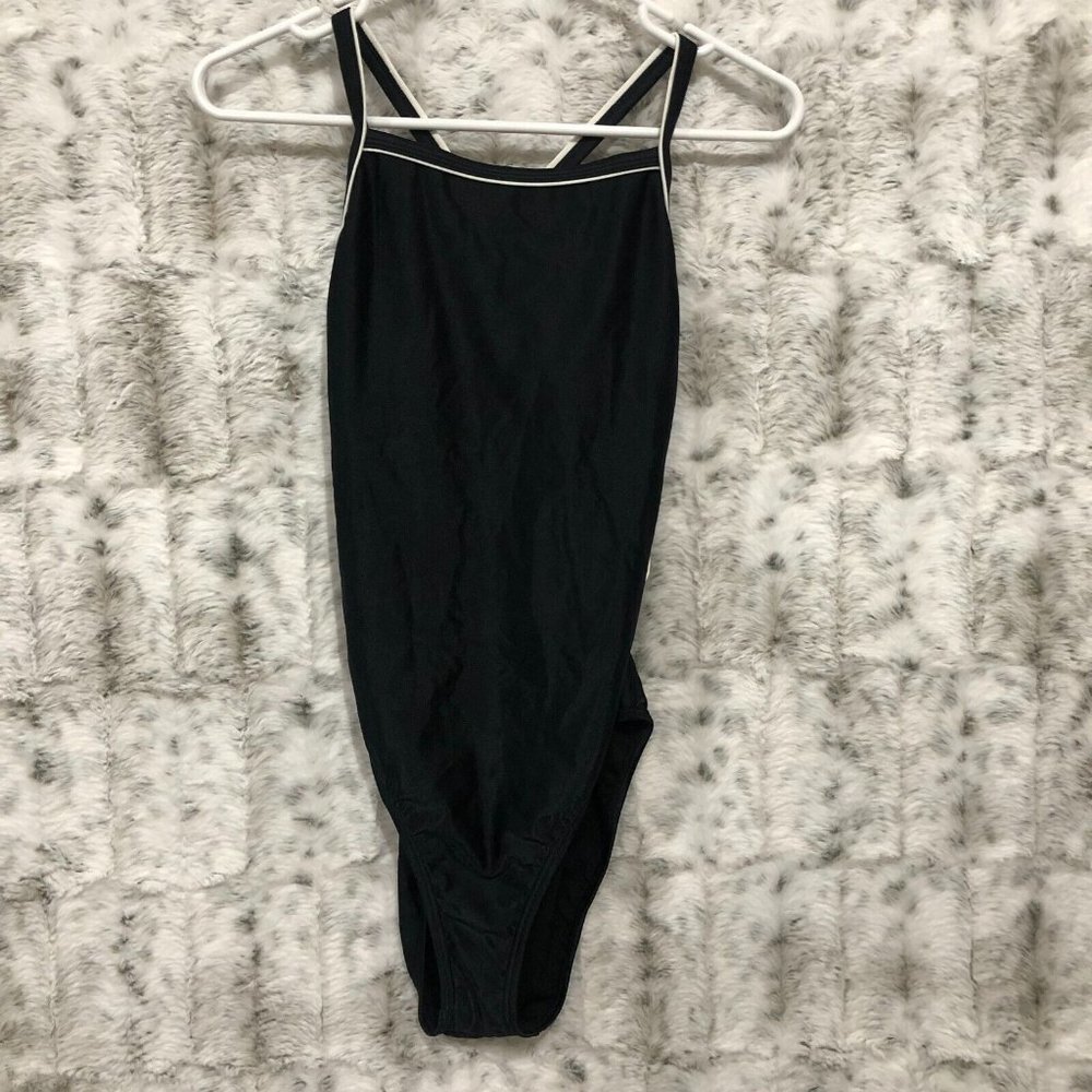 FINIS Aqua Tuff Women's Racerback Skinback Swimsuit- Black- Size 34 NWT